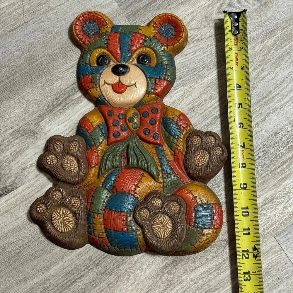 Patchwork vintage teddy‎ bear decor nursery bear wall decor 1979 foam craft